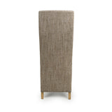 Fabric Dining Chairs in Set Of 2 Wave Back With Natural Rubberwood Legs - Baxter