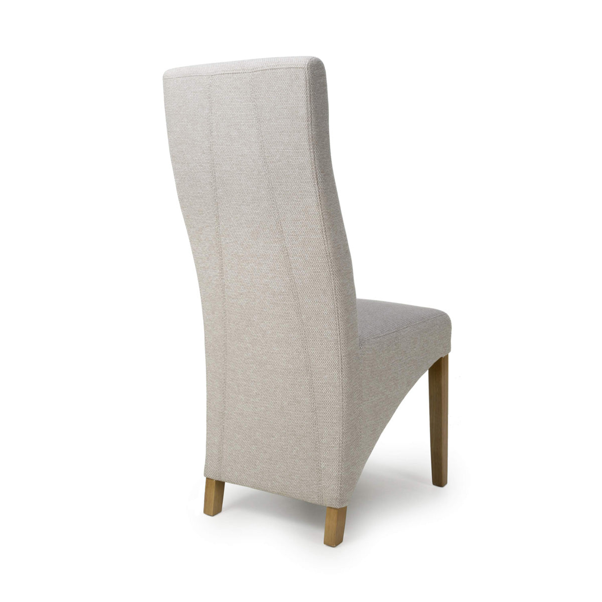 Fabric Dining Chairs in Set Of 2 Wave Back With Natural Rubberwood Legs - Baxter