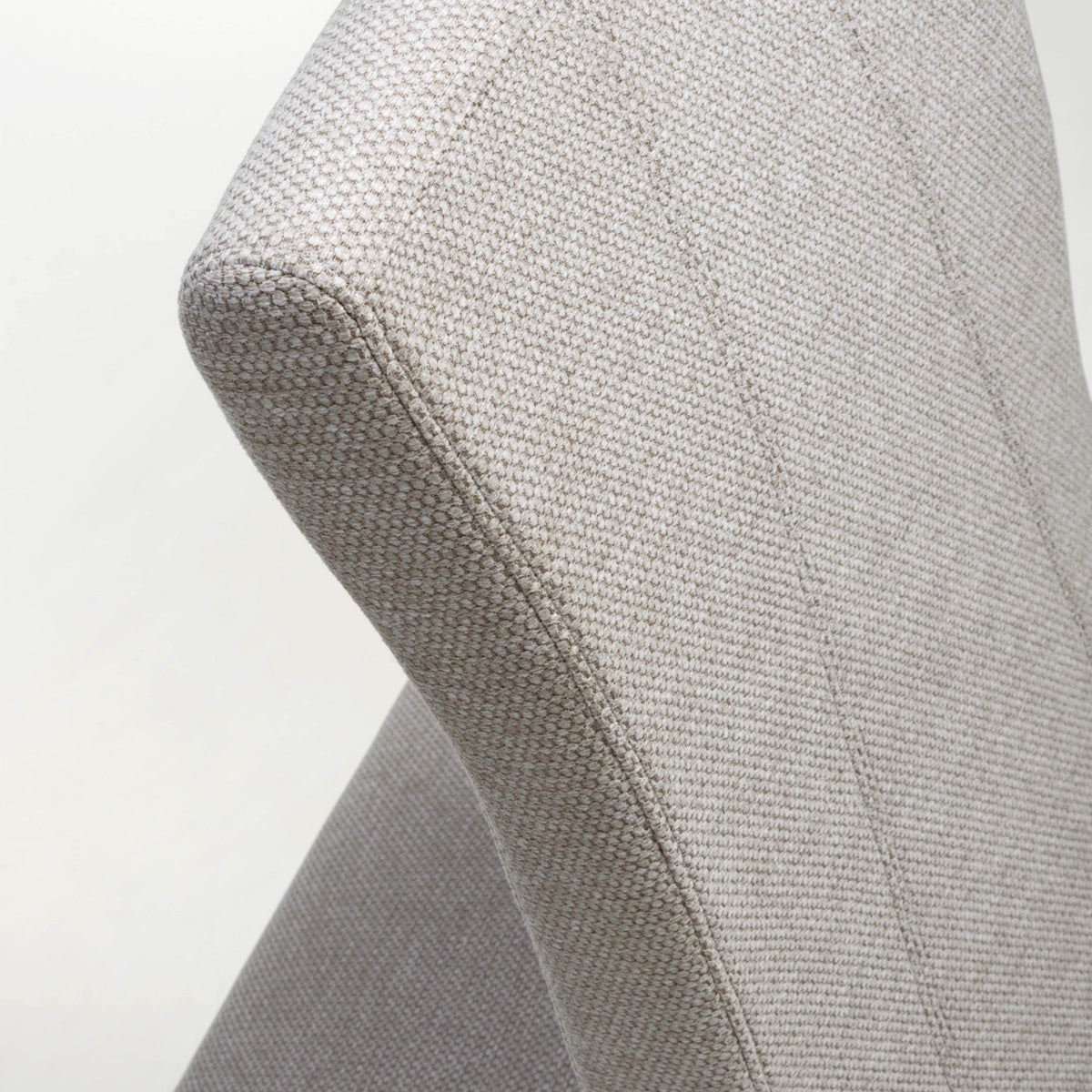 Fabric Dining Chairs in Set Of 2 Wave Back With Natural Rubberwood Legs - Baxter