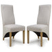 Fabric Dining Chairs in Set Of 2 Wave Back With Natural Rubberwood Legs - Baxter