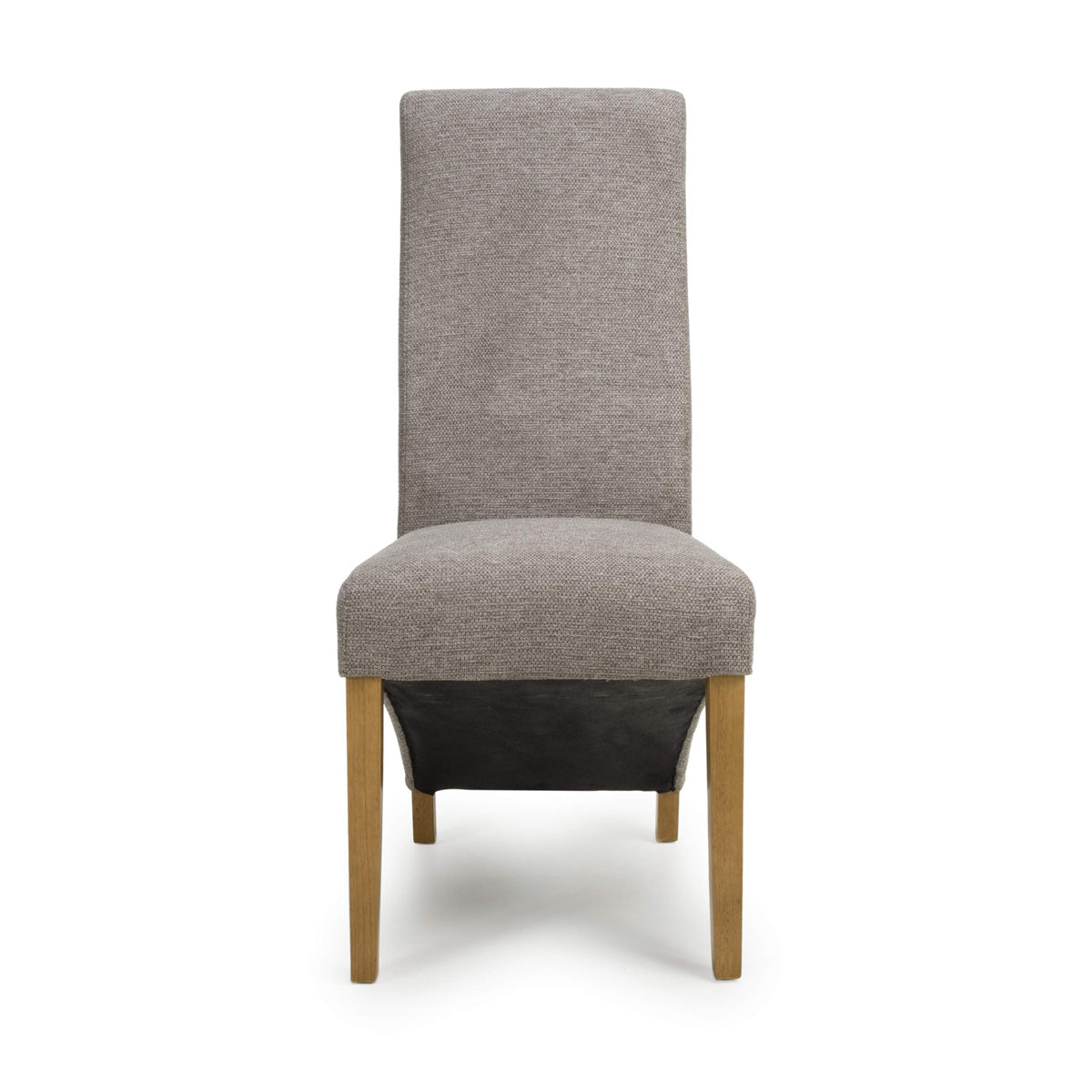 Fabric Dining Chairs in Set Of 2 Wave Back With Natural Rubberwood Legs - Baxter
