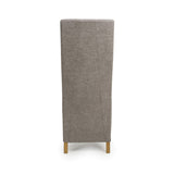 Fabric Dining Chairs in Set Of 2 Wave Back With Natural Rubberwood Legs - Baxter