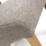 Fabric Dining Chairs in Set Of 2 Wave Back With Natural Rubberwood Legs - Baxter