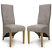 Fabric Dining Chairs in Set Of 2 Wave Back With Natural Rubberwood Legs - Baxter