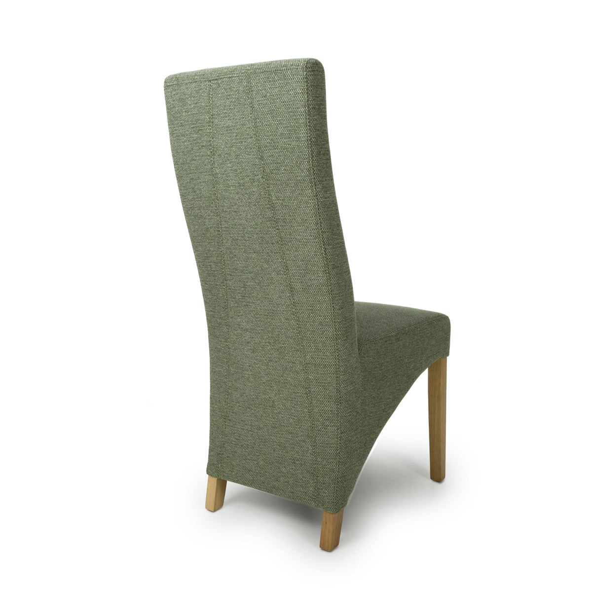 Fabric Dining Chairs in Set Of 2 Wave Back With Natural Rubberwood Legs - Baxter