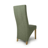 Fabric Dining Chairs in Set Of 2 Wave Back With Natural Rubberwood Legs - Baxter