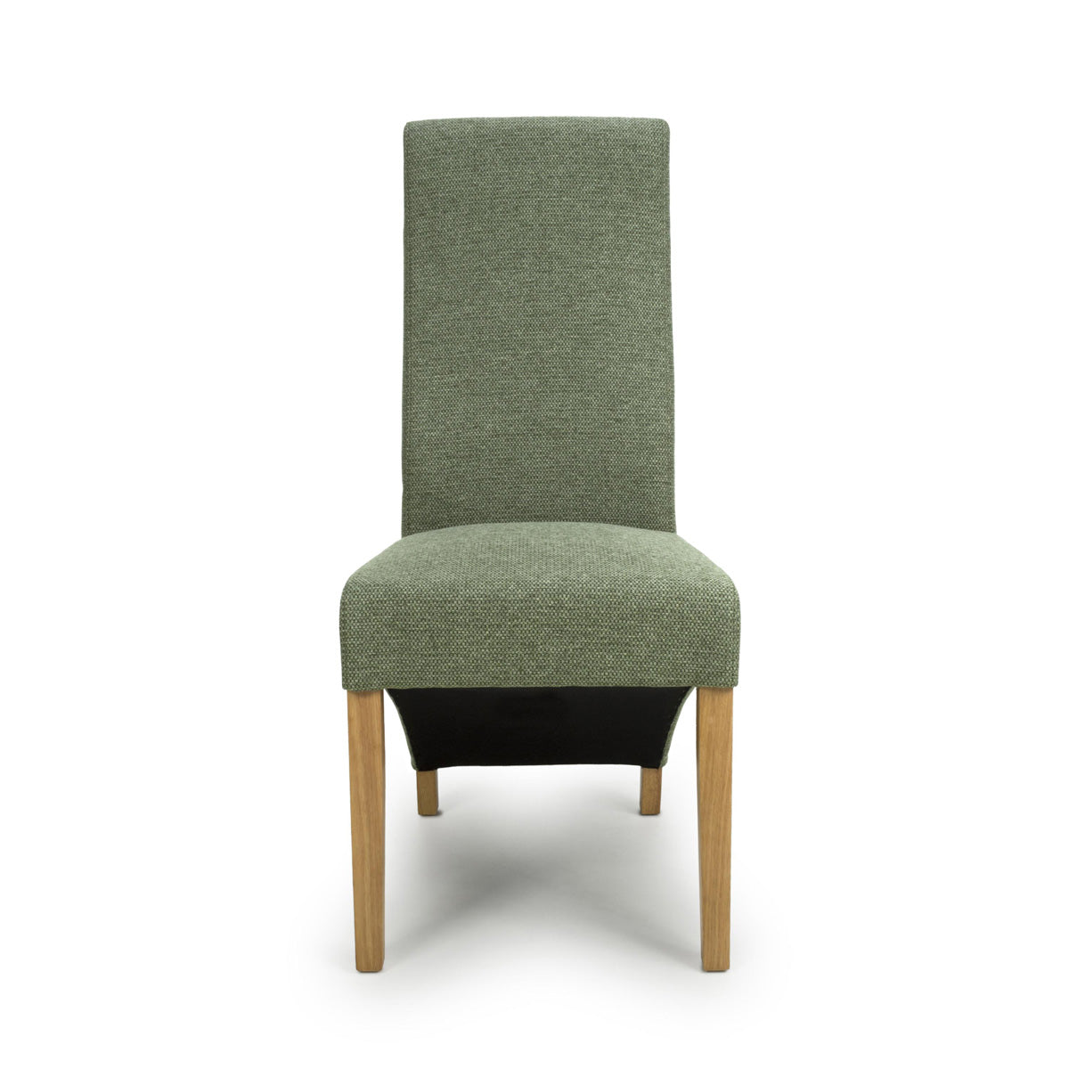 Fabric Dining Chairs in Set Of 2 Wave Back With Natural Rubberwood Legs - Baxter