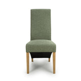 Fabric Dining Chairs in Set Of 2 Wave Back With Natural Rubberwood Legs - Baxter