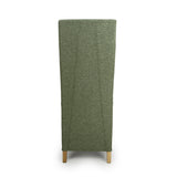 Fabric Dining Chairs in Set Of 2 Wave Back With Natural Rubberwood Legs - Baxter