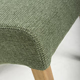Fabric Dining Chairs in Set Of 2 Wave Back With Natural Rubberwood Legs - Baxter