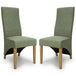 Fabric Dining Chairs in Set Of 2 Wave Back With Natural Rubberwood Legs - Baxter
