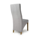 Fabric Dining Chairs in Set Of 2 Wave Back With Natural Rubberwood Legs - Baxter