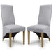 Fabric Dining Chairs in Set Of 2 Wave Back With Natural Rubberwood Legs - Baxter