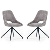 Fabric Dining Chairs With Swivel Actin in Set Of 2 - Jonah