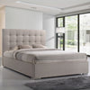 Fabric Double Bed With Chrome Corner Feets - Nevada