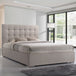 Fabric Double Bed With Chrome Corner Feets - Nevada