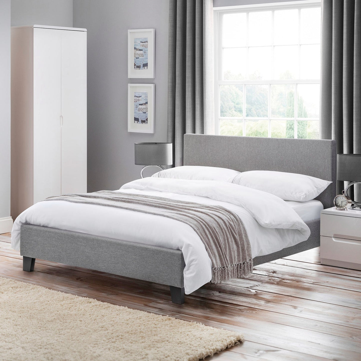 Fabric Double Bed - Rialto