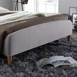 Fabric Double Bed With Slatted Base - Geneva