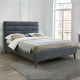 Fabric Double Bed With Sprung Slatted Base - Mayfair