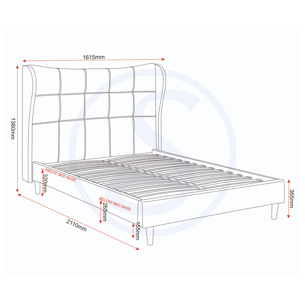 Fabric Double Bed - Verona