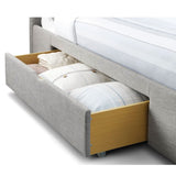 Fabric Double Bed With 2 Drawers - Capri