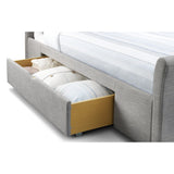 Fabric Double Bed With 2 Drawers - Capri