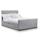 Fabric Double Bed With 2 Drawers - Capri