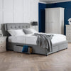 Fabric Double Bed With 4 Drawers - Fullerton