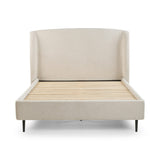 Fabric Double Bed With Black Legs - Eden