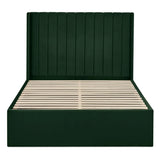 Fabric Double Bed With Dual Storage Door - Leila