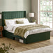 Fabric Double Bed With Dual Storage Door - Leila