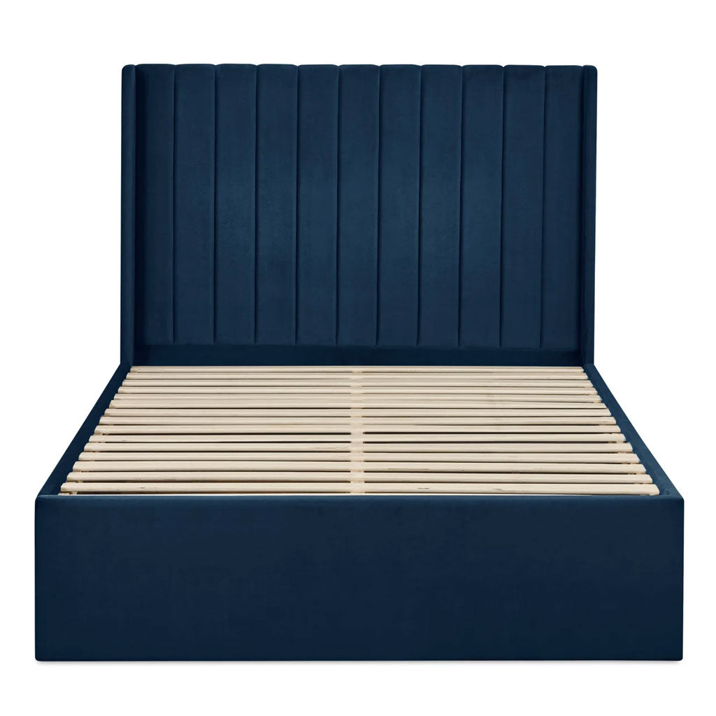 Fabric Double Bed With Dual Storage Door - Leila