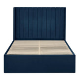 Fabric Double Bed With Dual Storage Door - Leila