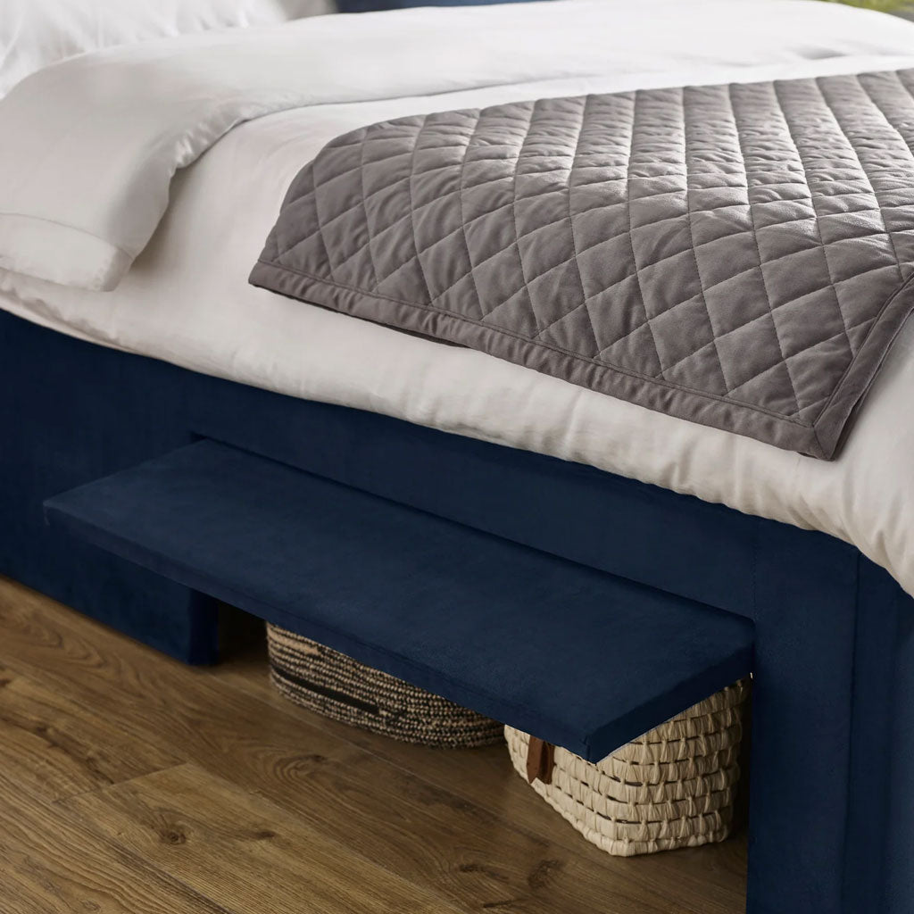 Fabric Double Bed With Dual Storage Door - Leila