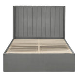 Fabric Double Bed With Dual Storage Door - Leila