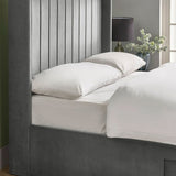 Fabric Double Bed With Dual Storage Door - Leila