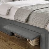 Fabric Double Bed With Dual Storage Door - Leila