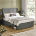 Fabric Double Bed With Dual Storage Door - Leila