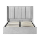 Fabric Double Bed With Storage - Amber