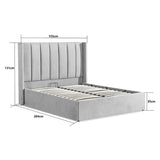 Fabric Double Bed With Storage - Amber