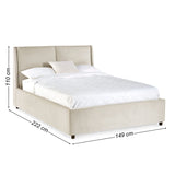 Fabric Double Ottoman Storage Bed - Maddock