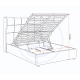 Fabric Double Ottoman Storage Bed - Verona