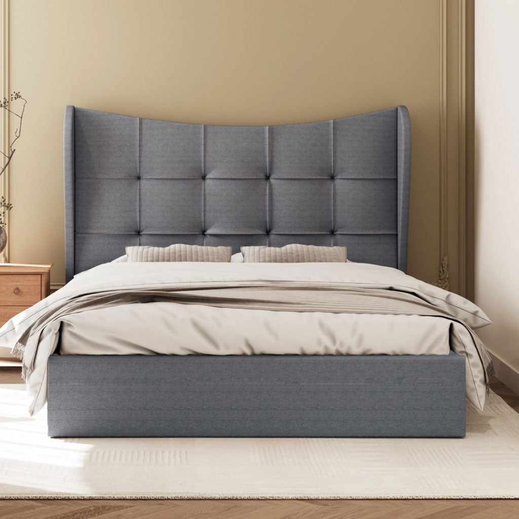 Fabric Double Ottoman Storage Bed - Verona
