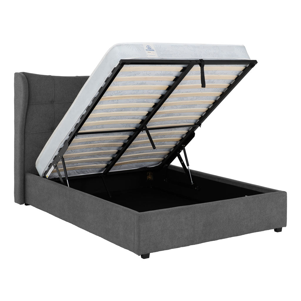 Fabric Double Ottoman Storage Bed - Verona