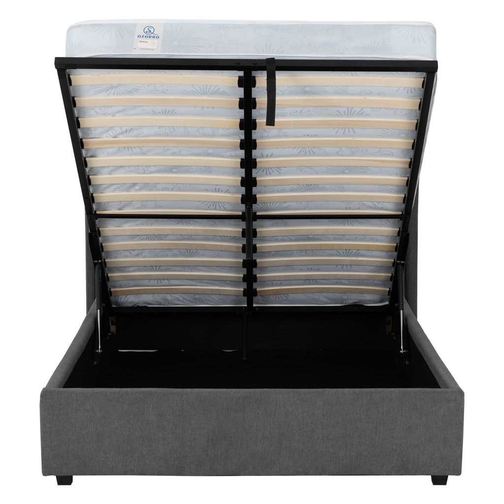 Fabric Double Ottoman Storage Bed - Verona