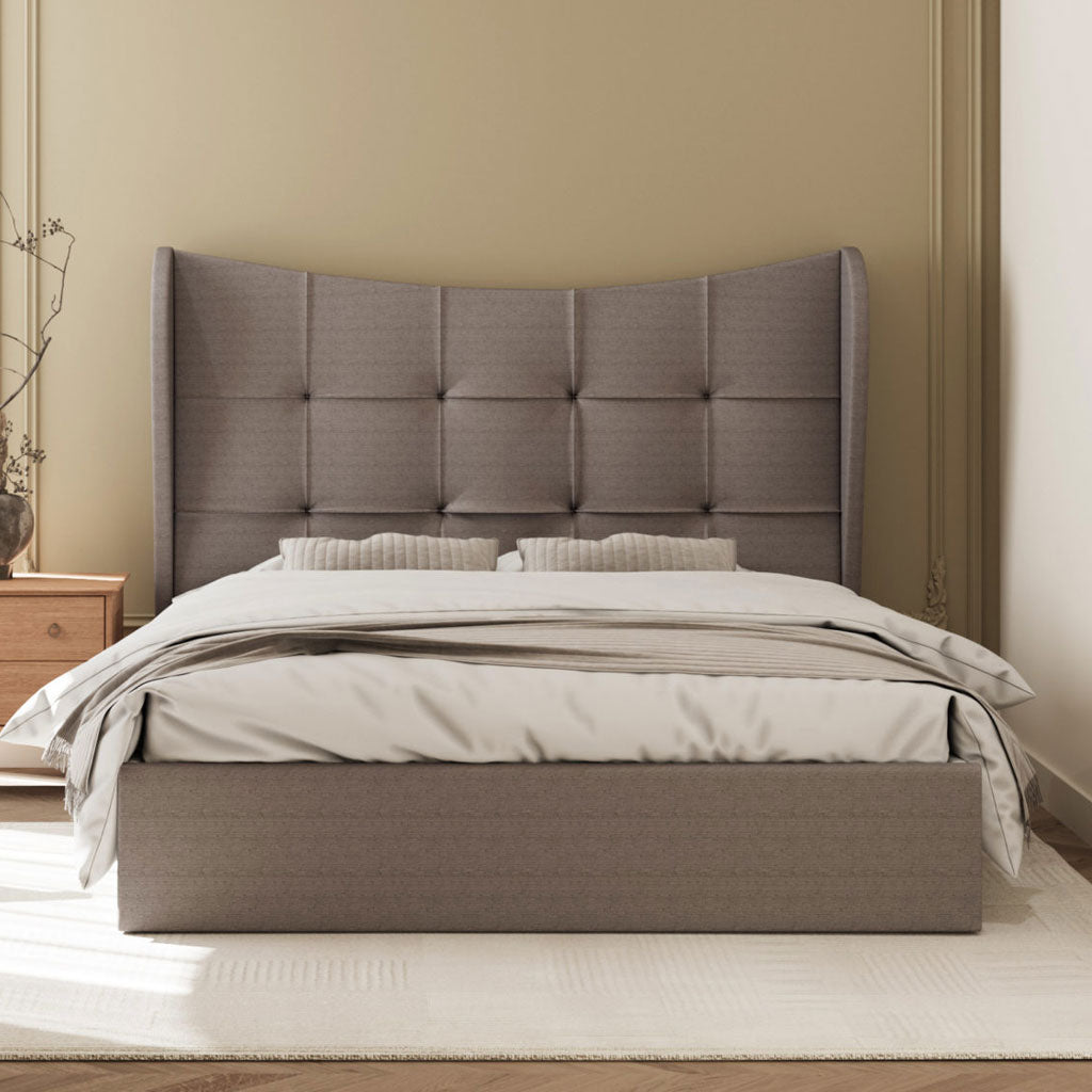 Fabric Double Ottoman Storage Bed - Verona