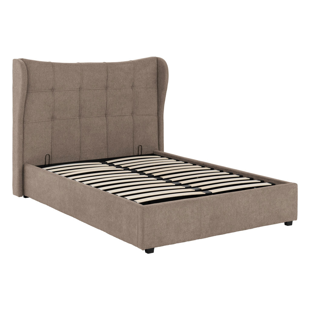 Fabric Double Ottoman Storage Bed - Verona