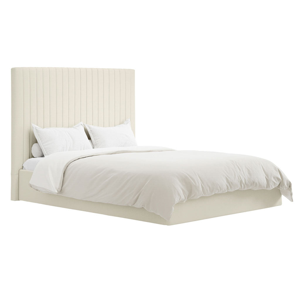 Fabric Double Ottoman Storage Bed With Tall Headboard - Berlin