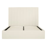 Fabric Double Ottoman Storage Bed With Tall Headboard - Berlin