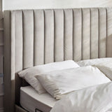 Fabric Double Ottoman TV Storage Bed - Clara